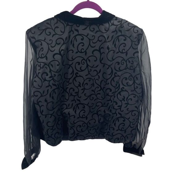 JR Nites brocade Velvet Jacket Vintage 80s 90s tuxedo Black Size 22W - Picture 4 of 10